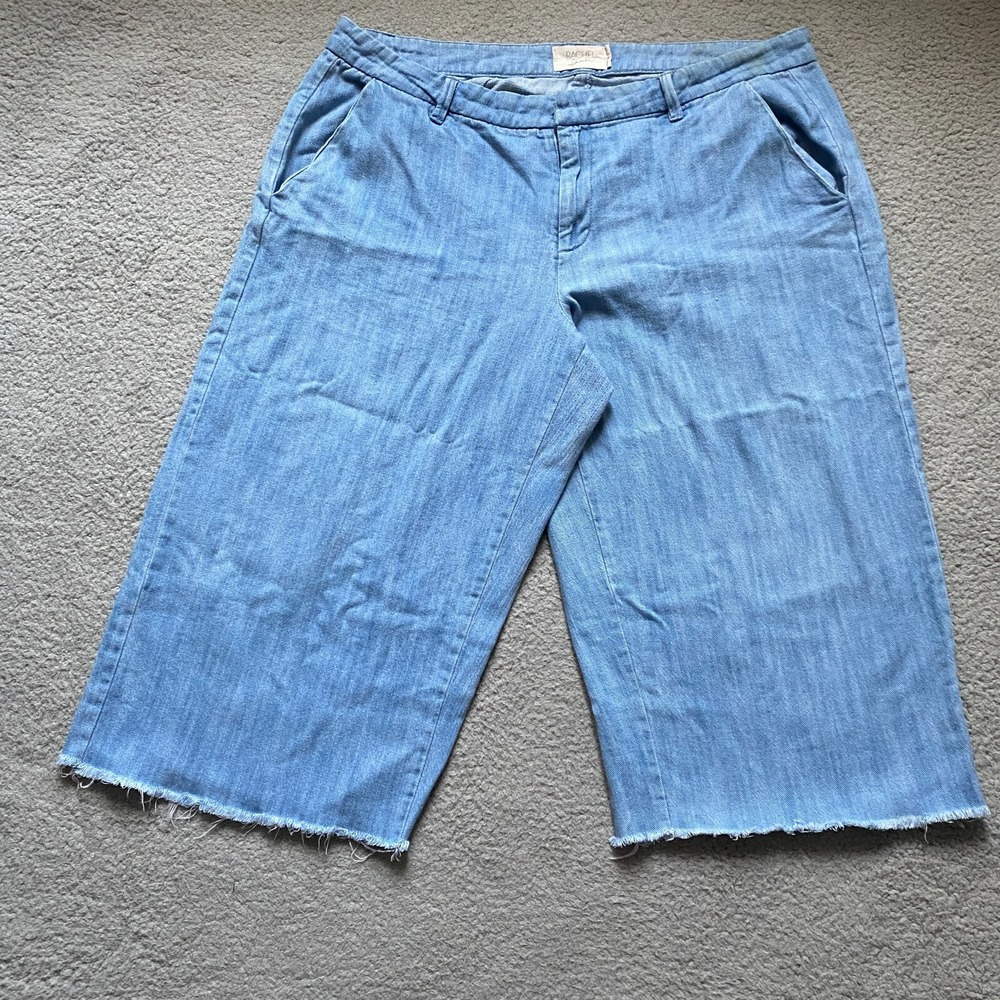 Rachel Denim Shorts Blue Women's Plus Size 18W Womens 100% Cotton Wide